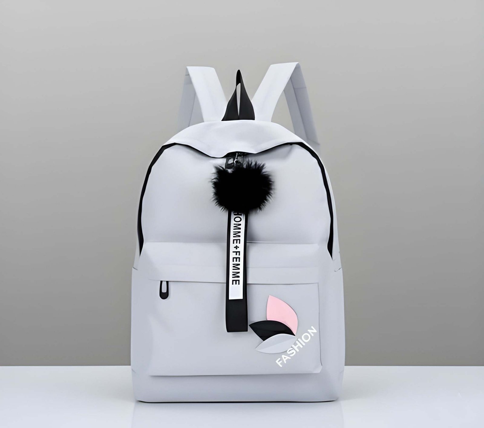 Latest Trendy Women’s Grey Backpack | Lightweight & Durable PU Leather School/College Bag | Adjustable Straps with Dual Handles | Fashionable Solid Pattern Tote with Soft Texture, Front Pocket
