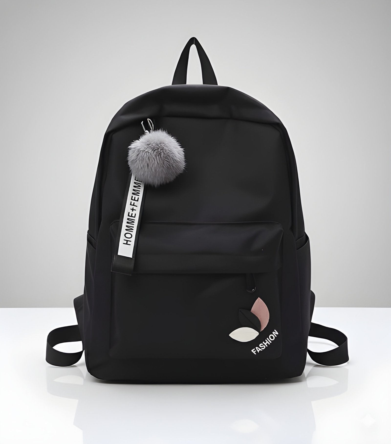 Latest Trendy Women’s Black Backpack | Lightweight & Durable PU Leather School/College Bag | Adjustable Straps with Dual Handles | Fashionable Solid Pattern Tote with Soft Texture, Front Pocket