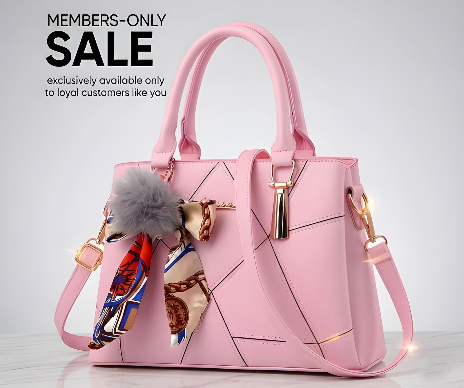 Premium Quality Women’s Stylish Pink Handbag | Elegant PU Leather Shoulder & Tote Bag for Ladies | Spacious Multi-Compartment Design with Golden Hardware & Fur Ball Charm | Perfect for Office, Daily Use, Travel & Parties