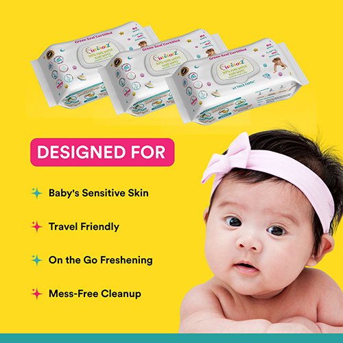 CUTETOTZ Premium Organic Baby Wet Wipes | Green Seal® Certified | 80 Wipes/Pack
