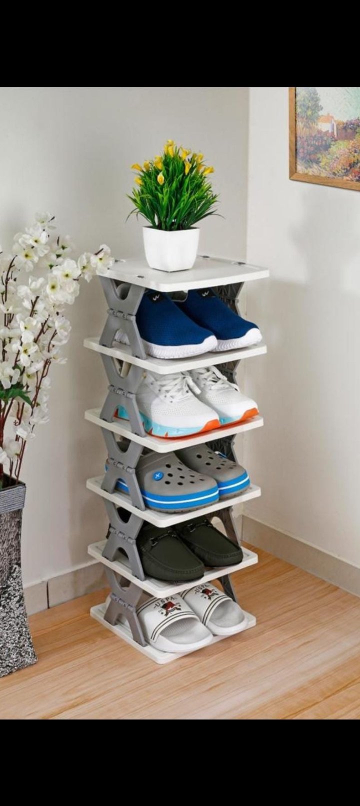 5-Tier Foldable Shoe Rack – Space-Saving Multi-Level Shoe Organizer for Home, Bedroom & Entryway