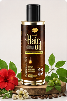 Natural Herbal Hair Oil 200ml – Hair Nourishment Oil for Stronger, Healthier & Beautiful Hair