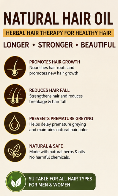 Natural Herbal Hair Oil 200ml – Hair Nourishment Oil for Stronger, Healthier & Beautiful Hair