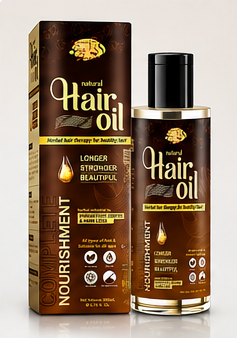 Natural Herbal Hair Oil 200ml – Hair Nourishment Oil for Stronger, Healthier & Beautiful Hair