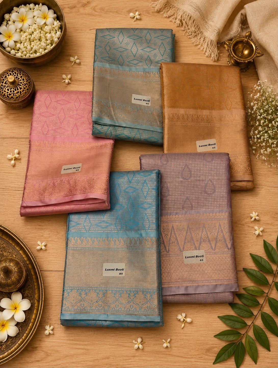 Luxmi Booti Soft Silk Saree with Rich Zari Border