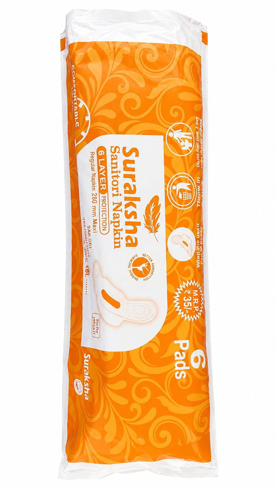 Suraksha Sanitary Napkins Pack of 10 packets