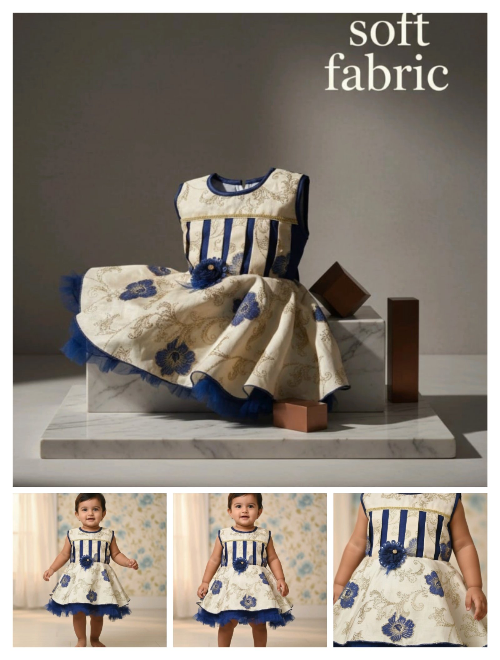 Baby Girl Jacquard / Brocade Party Wear Frock